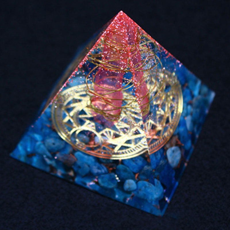 Olivenorma Red Quartz with Lapis Lazuli Orgone Pyramid