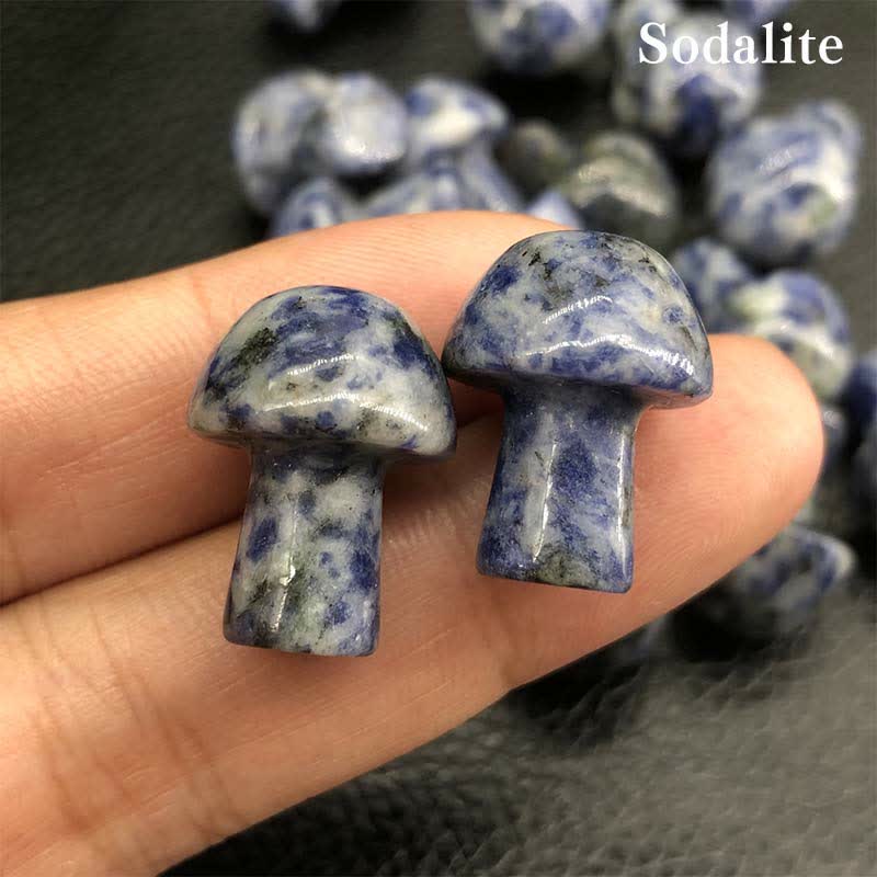 Olivenorma Natural Crystal Mini Mushroom Decoration  - Sodalite - image 2