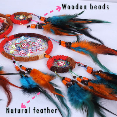 Olivenorma Handmade Wooden Beads Feather Dream Catcher