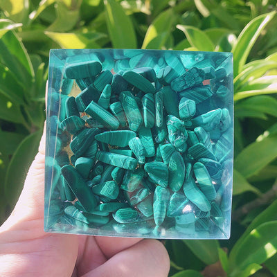 Olivenorma Turquoise With Malachite Tree Of Life Orgone Pyramid