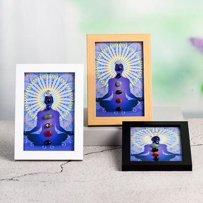 Olivenorma Yoga Meditation Posture Chakra Stone Photo Frame Decoration