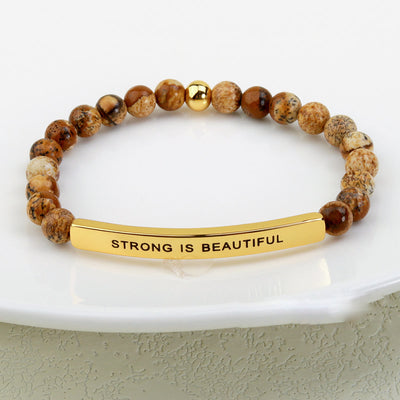 Olivenorma STRONGU IS BEAUTIFUL Engraving Bracelet