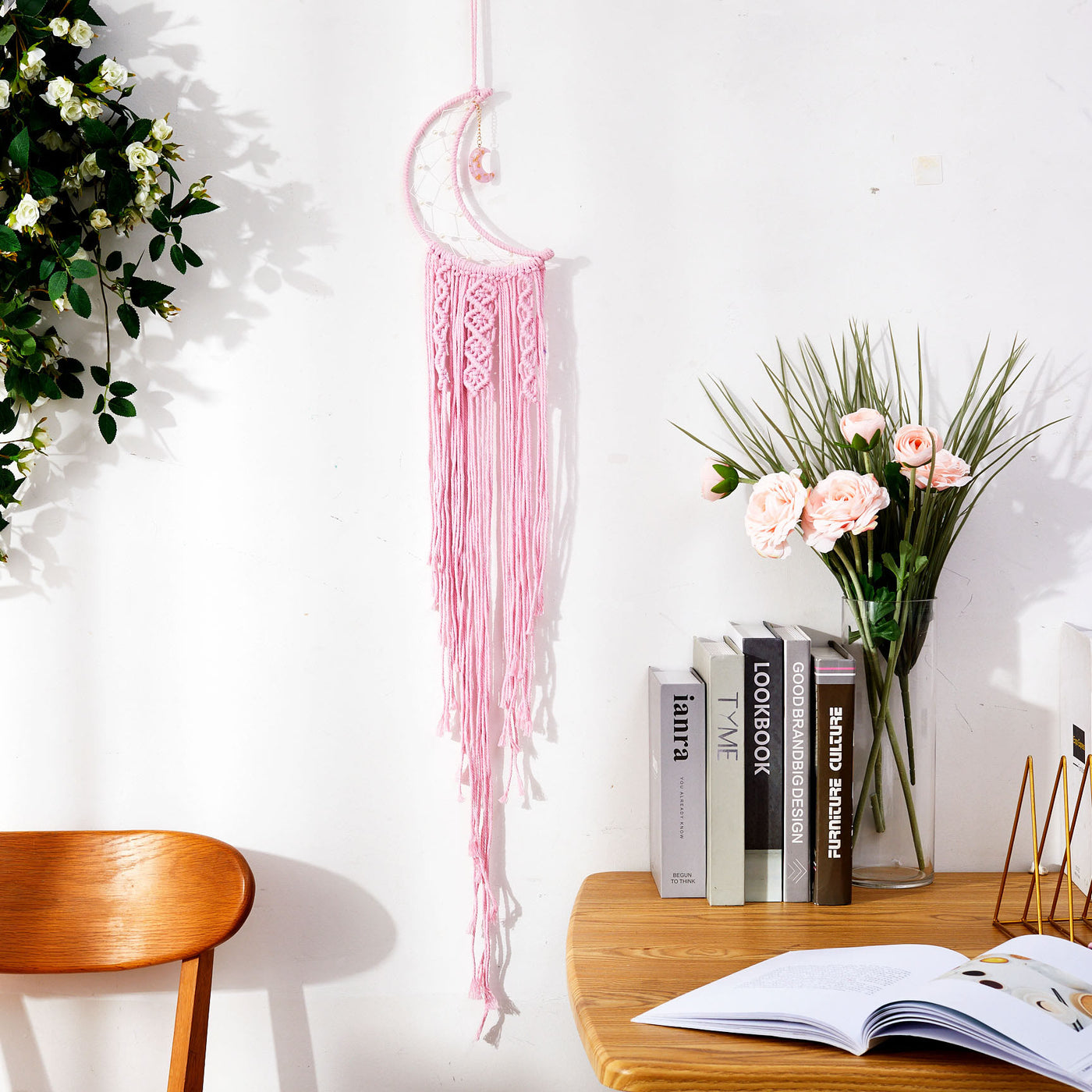 Olivenorma Star Moon Macrame Tassel Dream Catcher