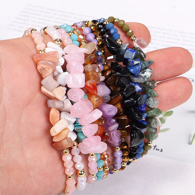 Olivenorma Bohemian Crystal Gravel String Bracelet