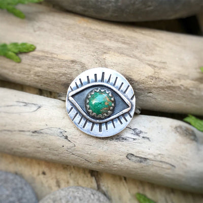 Chrysoprase Evil Eye Protection Ring