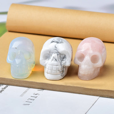 Olivenorma Crystal Engraved Skull Crafts Gemstone Decoration