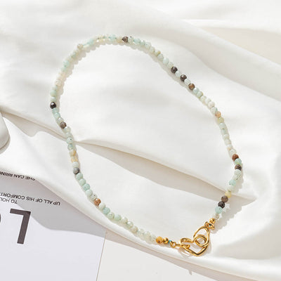 Olivenorma Natural Amazonite Gemstone Clavicle Necklace - image 3