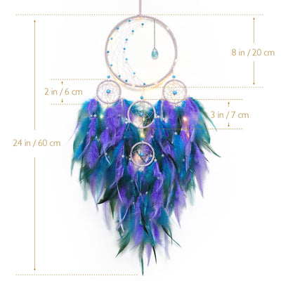 Olivenorma Half Circle Moon Decor With Lights Dream Catcher