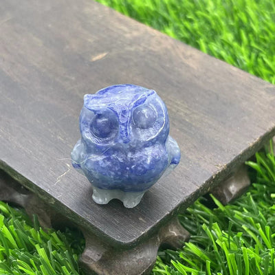 Olivenorma 3.5cm Natural Crystal Owl Ornament Gemstone Decoration - Blue Aventurine - image 14