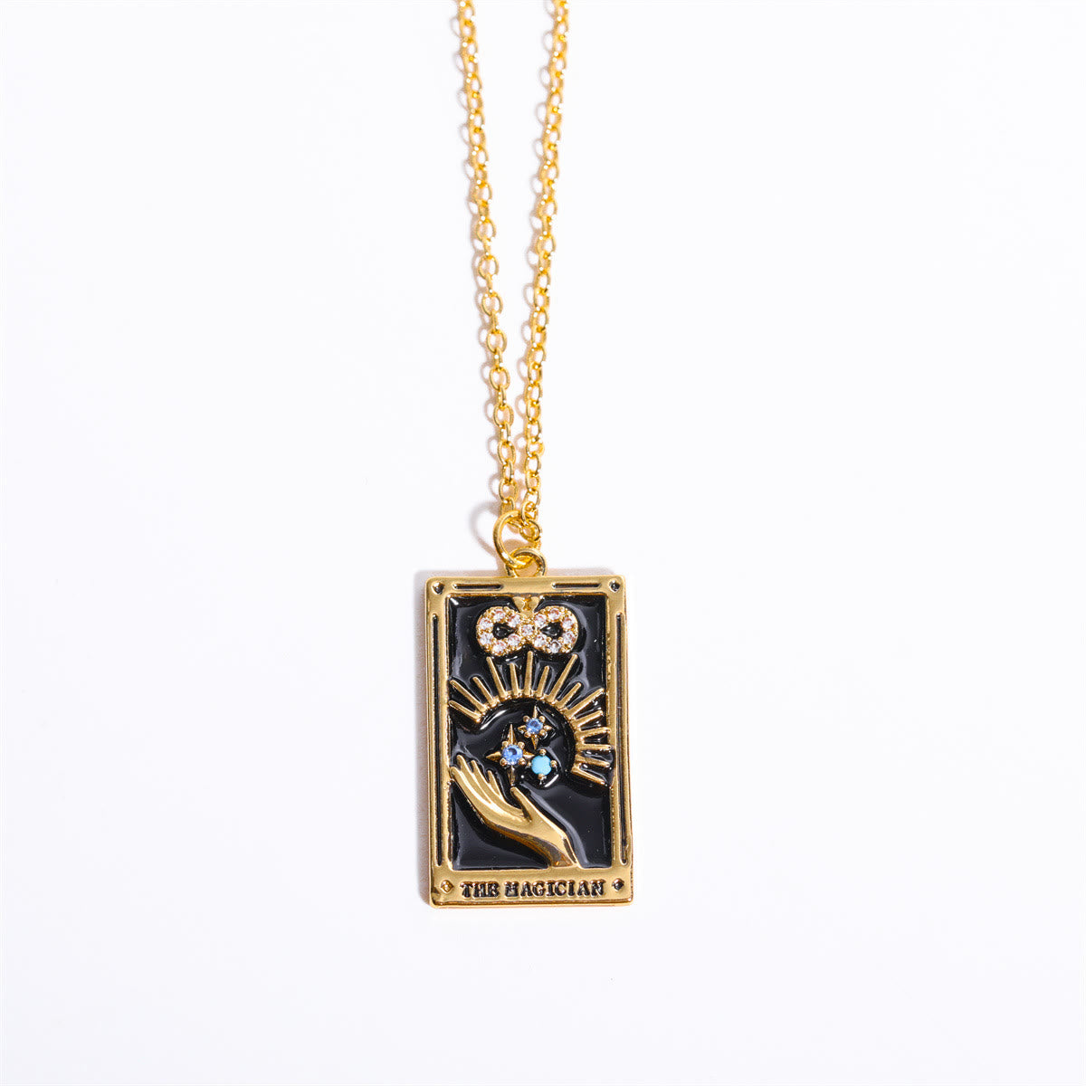 Olivenorma Zircon Electroplated Gold Tarot Oil Drop Necklace