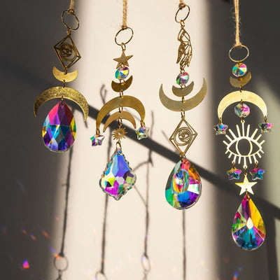 Evil Eye With Moon Protection Wind Chime Suncatcher