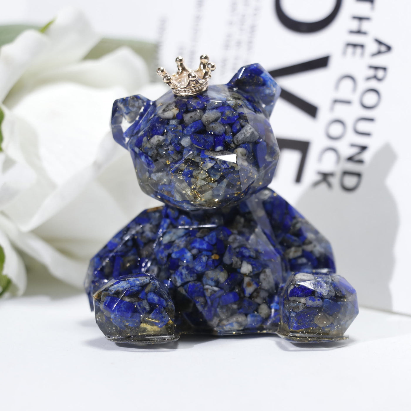 Olivenorma Crystal Gravel Resin Bear Ornament Gemstone Decoration