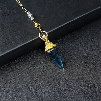 Olivenorma Natural Crystal Resin Hexagonal Pyramid Pendulum