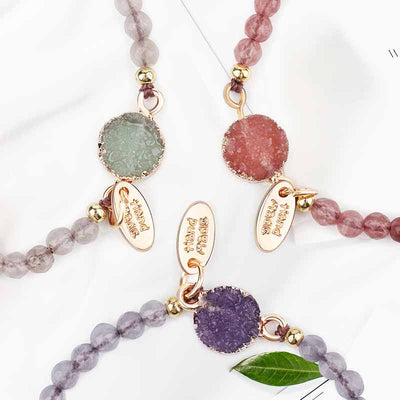 Olivenorma Rose Quartz Green Aventurine Amethyst Bracelet