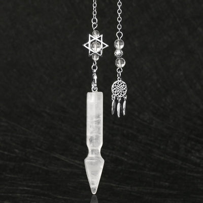 Olivenorma Natural Crystal Metatron Lotus Pendulum