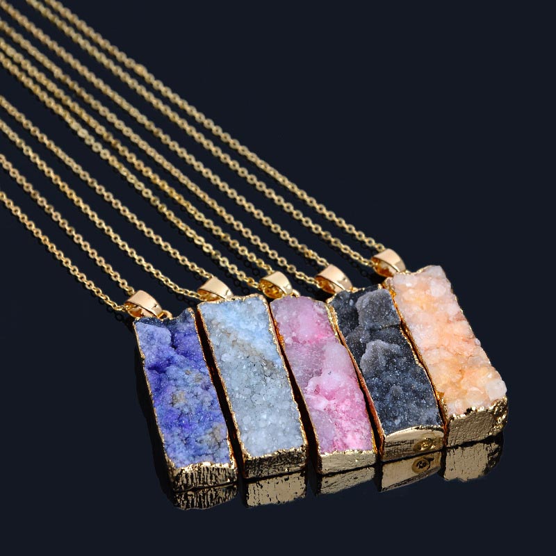 Olivenorma Natural Crystal Stone Necklace