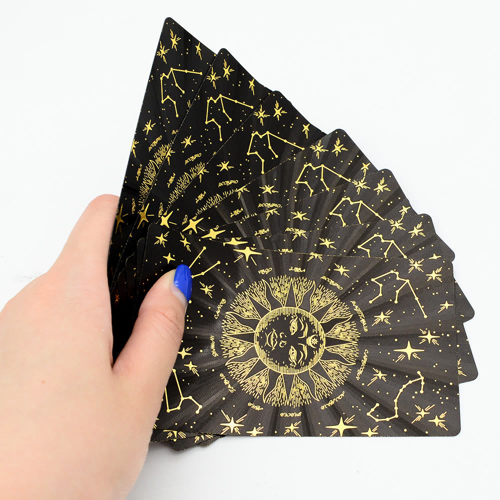 Olivenorma Black Gold Waite Foil Golden Tarot Deck Cards