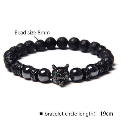 Olivenorma Obsidian Wolf Bracelet