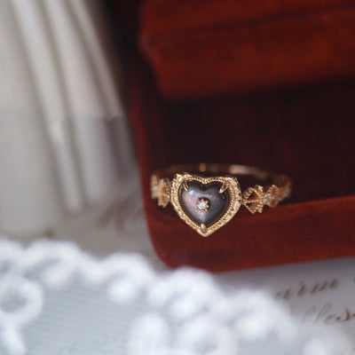 Olivenorma Sterling Silver Gold Plated Labradorite Heart Shaped Ring