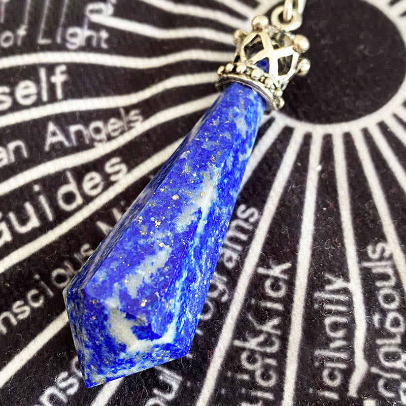 Olivenorma Lapis Lazuli Crystal Crown Wings Pendulum