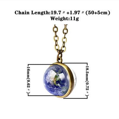 Olivenorma Double-sided Glass Ball Planets Sky Necklace