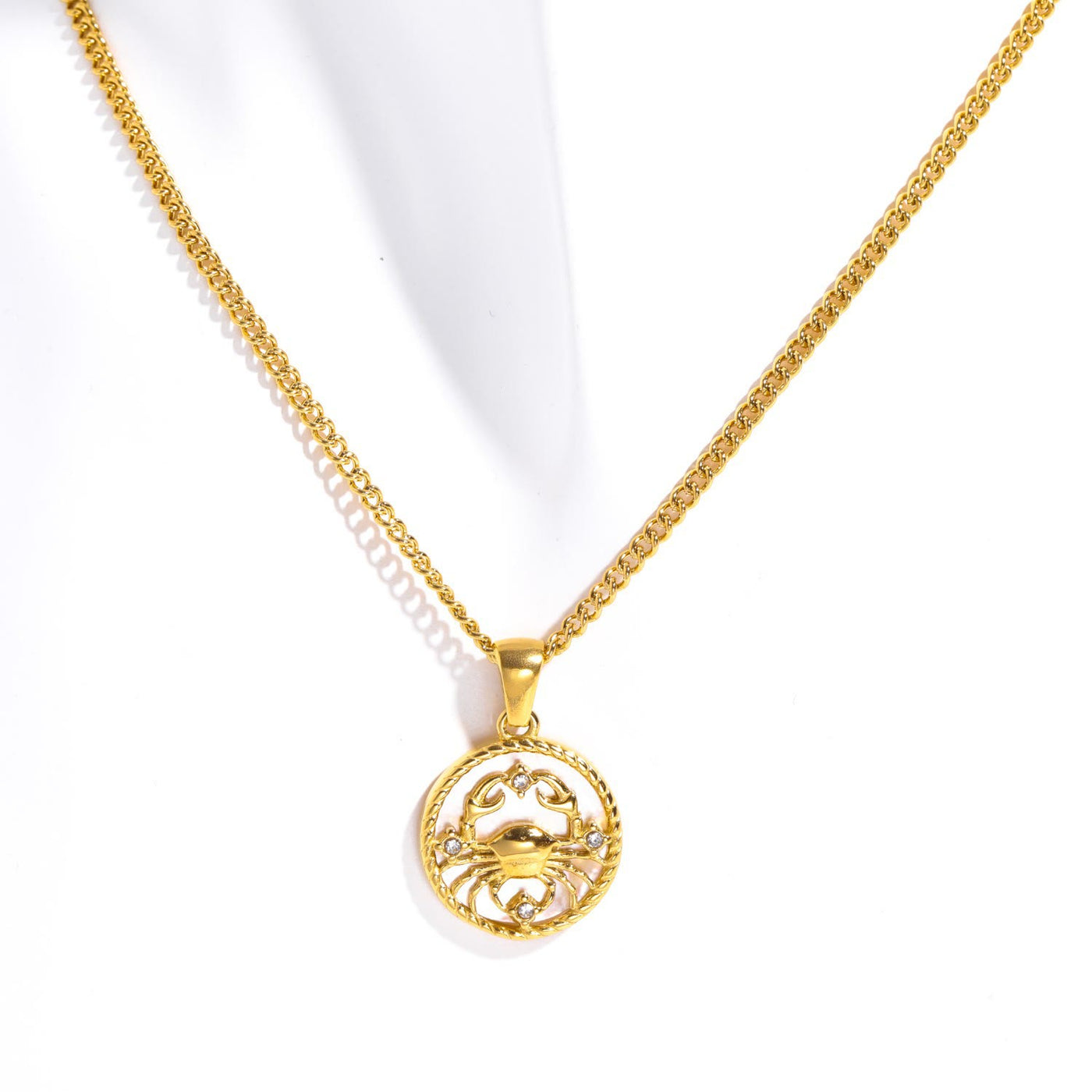 Olivenorma Shell Zodiac 18k Gold Titanium Steel Necklace