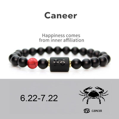 Olivenorma Natural Black Onyx Zodiac Men Bracelet