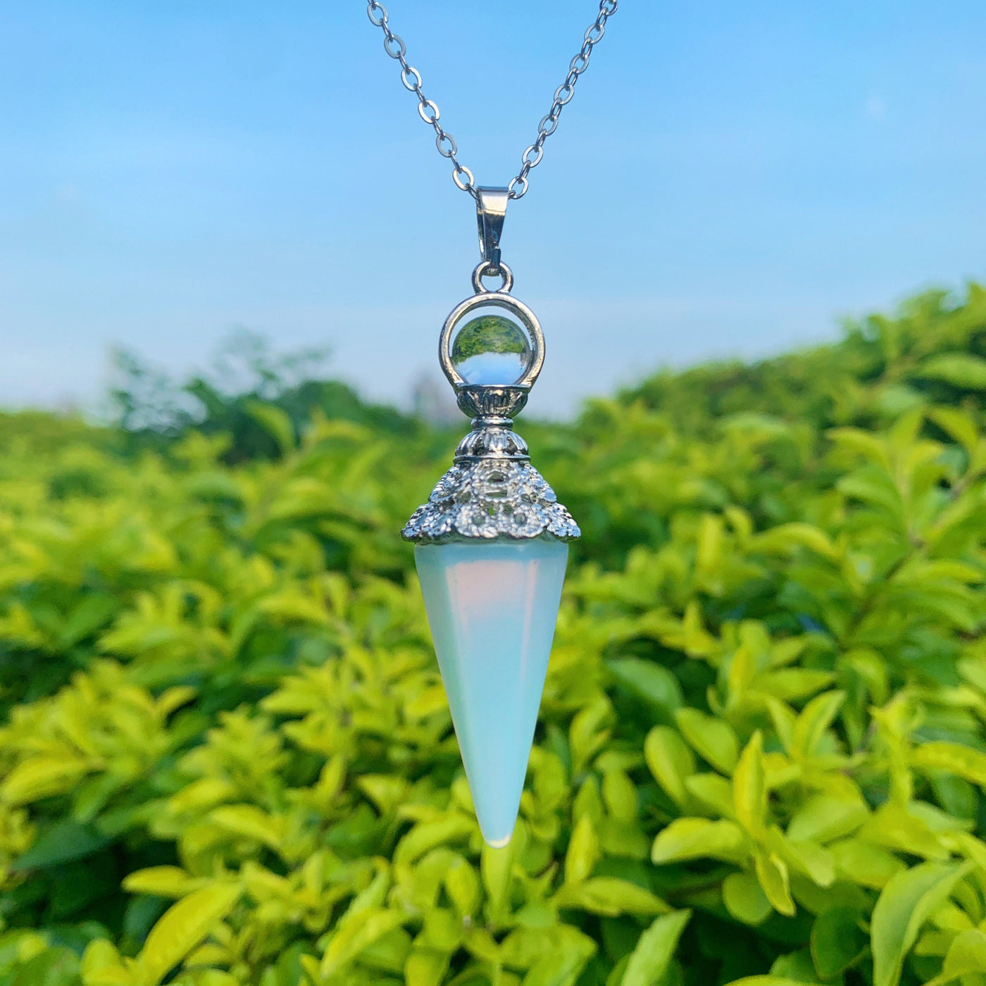 Olivenorma Healing Crystal Point Pendant Necklaces