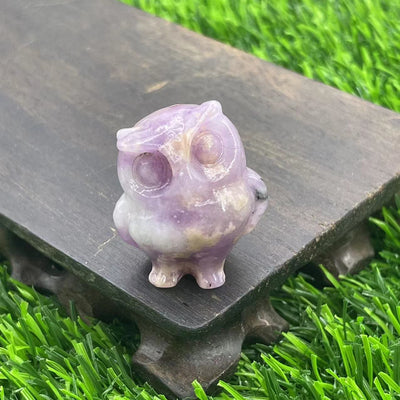 Olivenorma 3.5cm Natural Crystal Owl Ornament Gemstone Decoration - Lepidolite - image 29