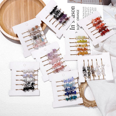 Olivenorma 5Pcs Healing Crystal Hairpin