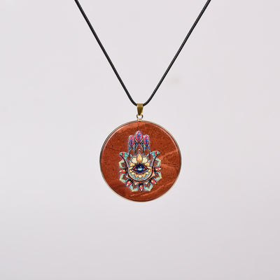 Olivenorma Crystal Hamsa Chakra Tree Of Life Necklace