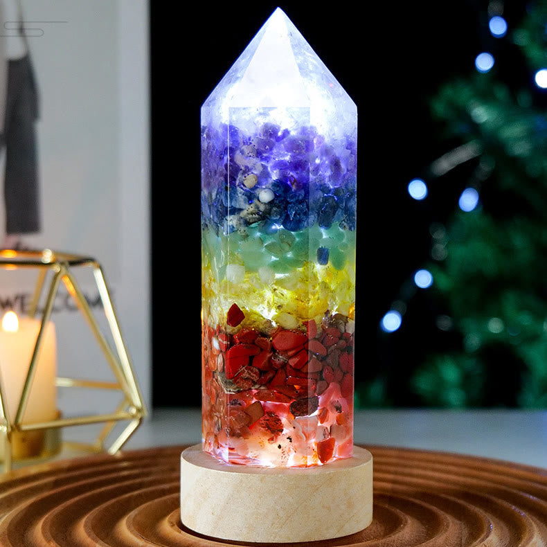 Olivenorma Natural Chakra Rose Quartz Crystal Lamp