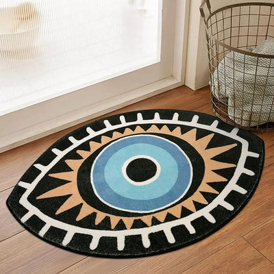 Olivenorma Black Evil Eye Bathroom Non-slip Rug Washable Carpet