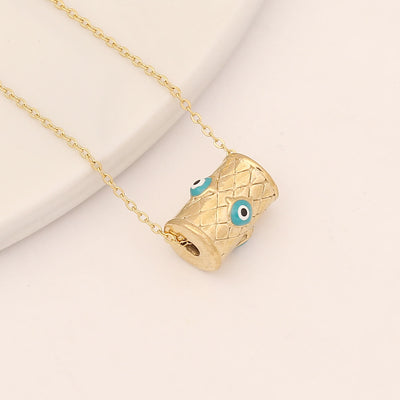 Olivenorma Turquoise Evil Eye Cross Pendant Necklace