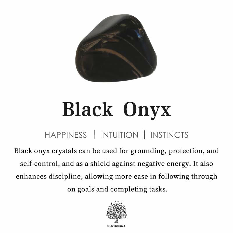 Olivenorma "Energy Healing" Black Onyx Leaf Ring