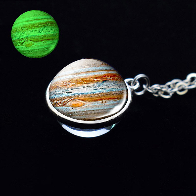 Olivenorma Glow In The Dark Galaxy Glass Necklace