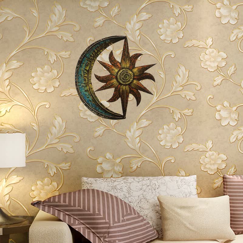 Olivenorma Sun And Moon Celestial Themed Metal Wall Decor