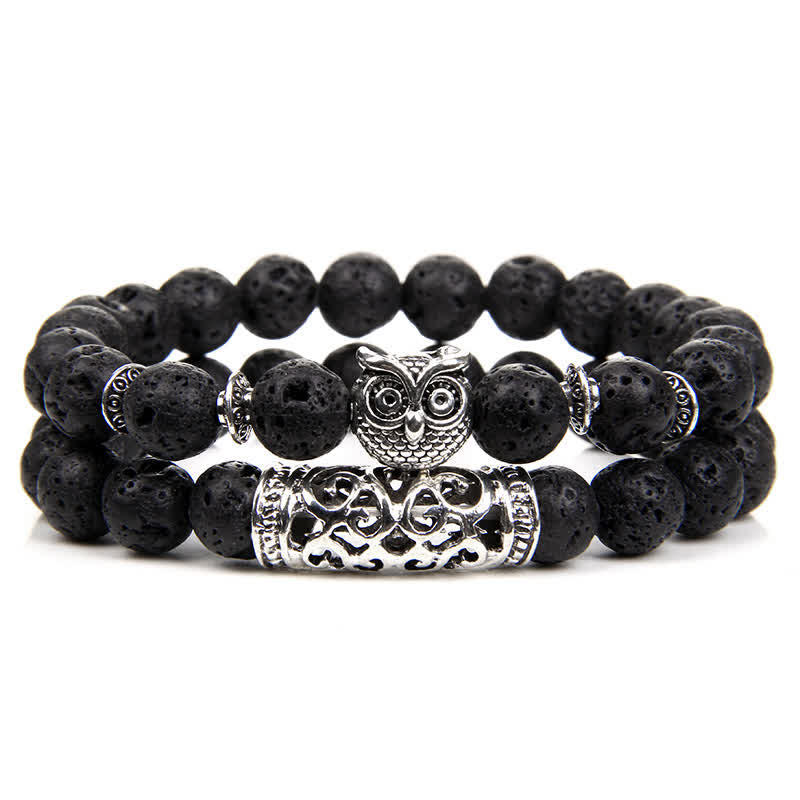 Olivenorma Owl Natural Crystal Beads Bracelet