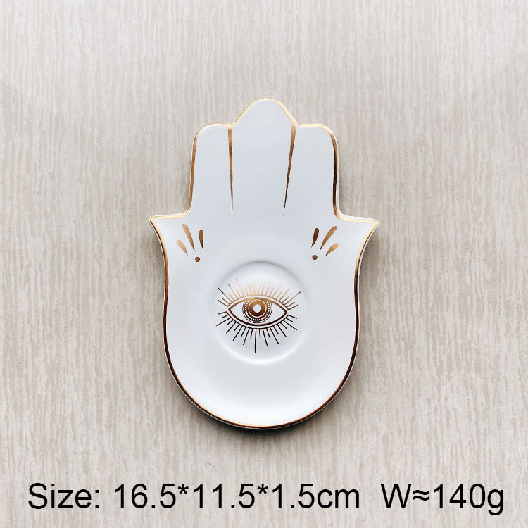 Olivenorma Hamsa Small Tray Evil Eye Jewelry Plate Coaster