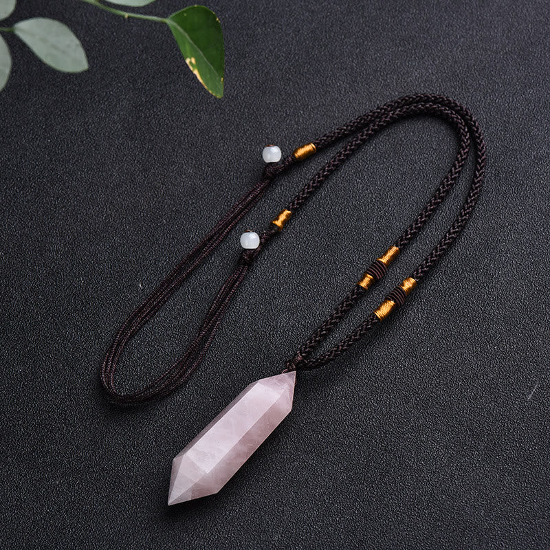 Olivenorma Natural Crystal Amethyst Healing Necklace - Rose Quartz - image 8
