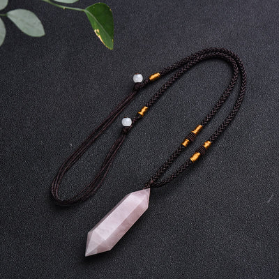 Olivenorma Natural Crystal Amethyst Healing Necklace - Rose Quartz - image 8
