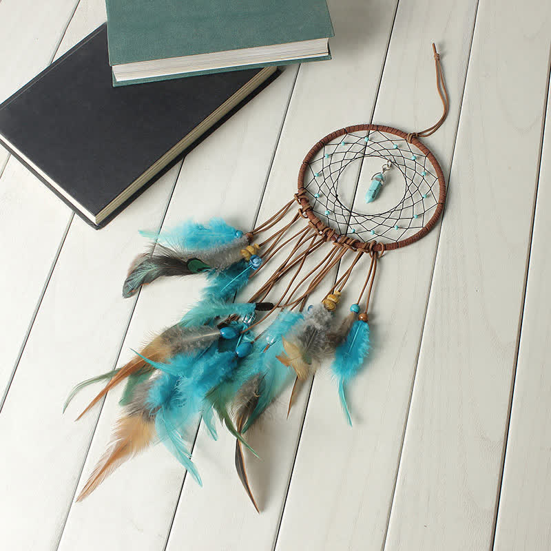 Olivenorma Amazonite Blue Crystal Dream Catcher