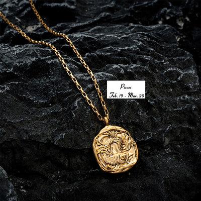 Olivenorma Zodiac Electroplated 18k Gold Titanium Steel Necklace