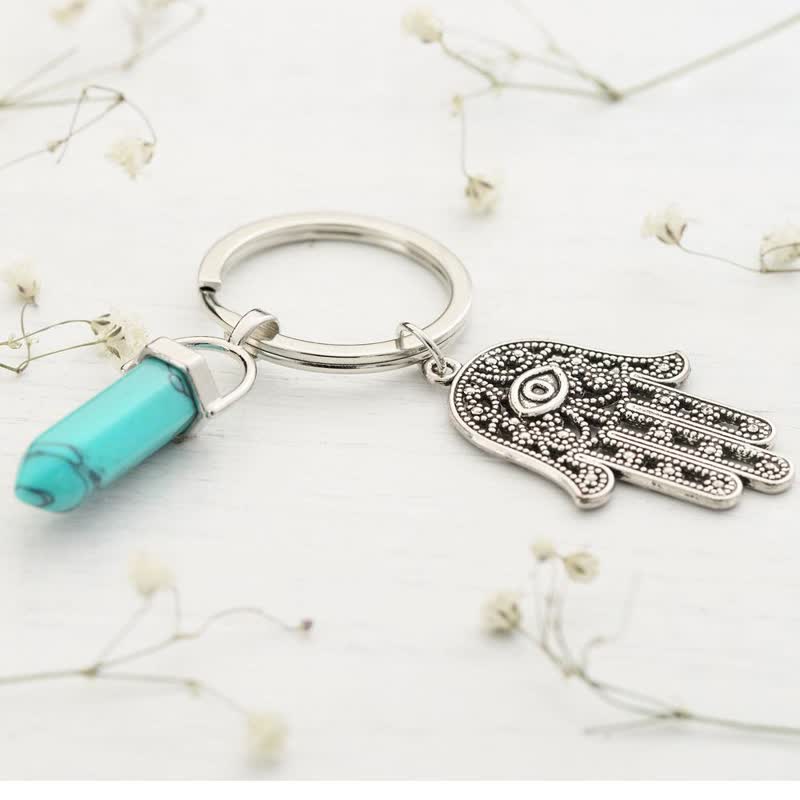 Olivenorma Inspiring Hamsa Hand Crystal Keychain