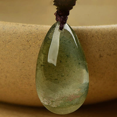 Olivenorma Natural Green Phantom Quartz Crystal Necklace