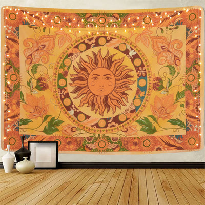 Olivenorma Burning Sun Flower Vines Floral Tapestry