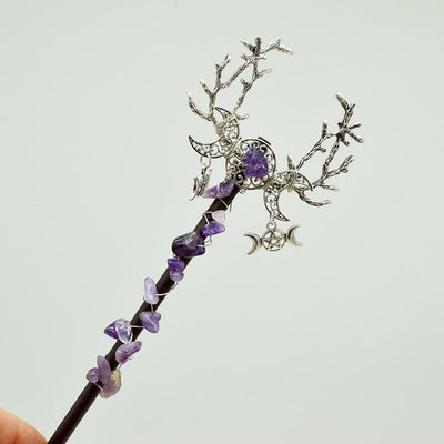 Olivenorma Natural Fairy Moon With Feather Crystal Wands