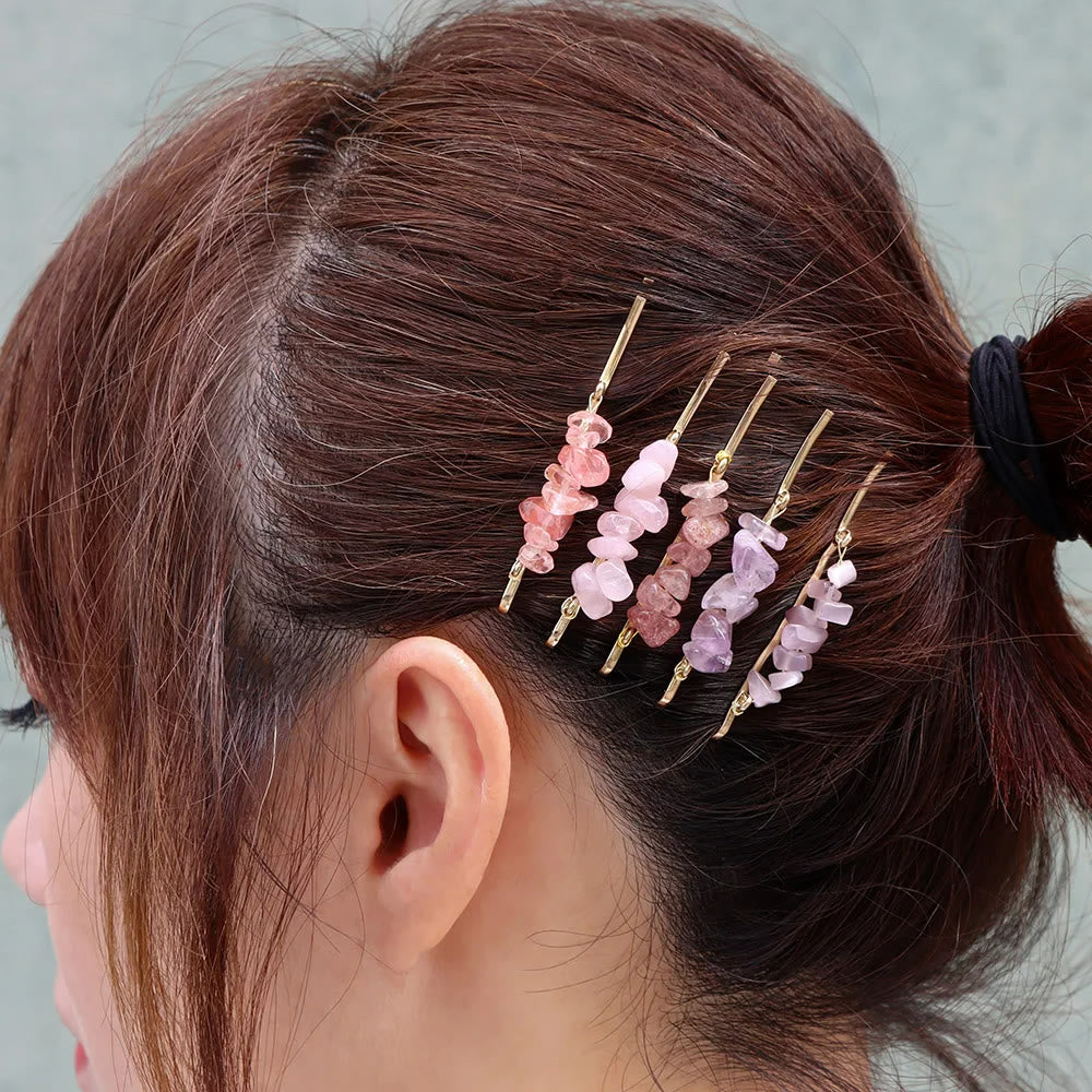 Olivenorma 5Pcs Healing Crystal Hairpin