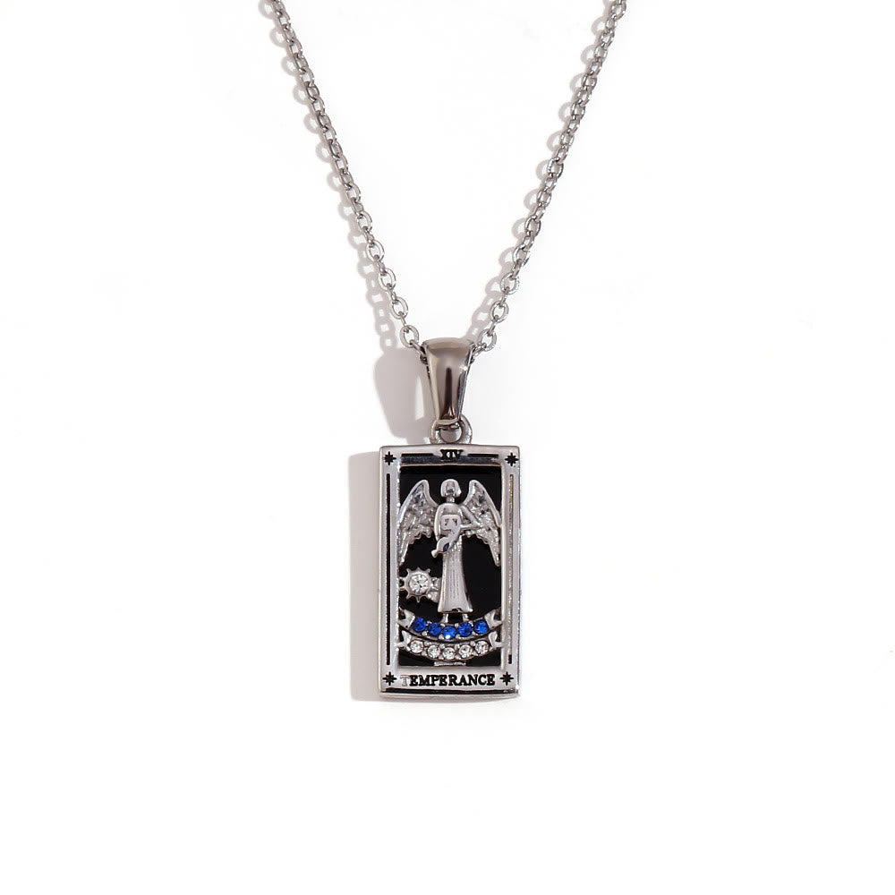 Olivenorma Stainless Steel 18k Gold Plated Tarot Card Necklace