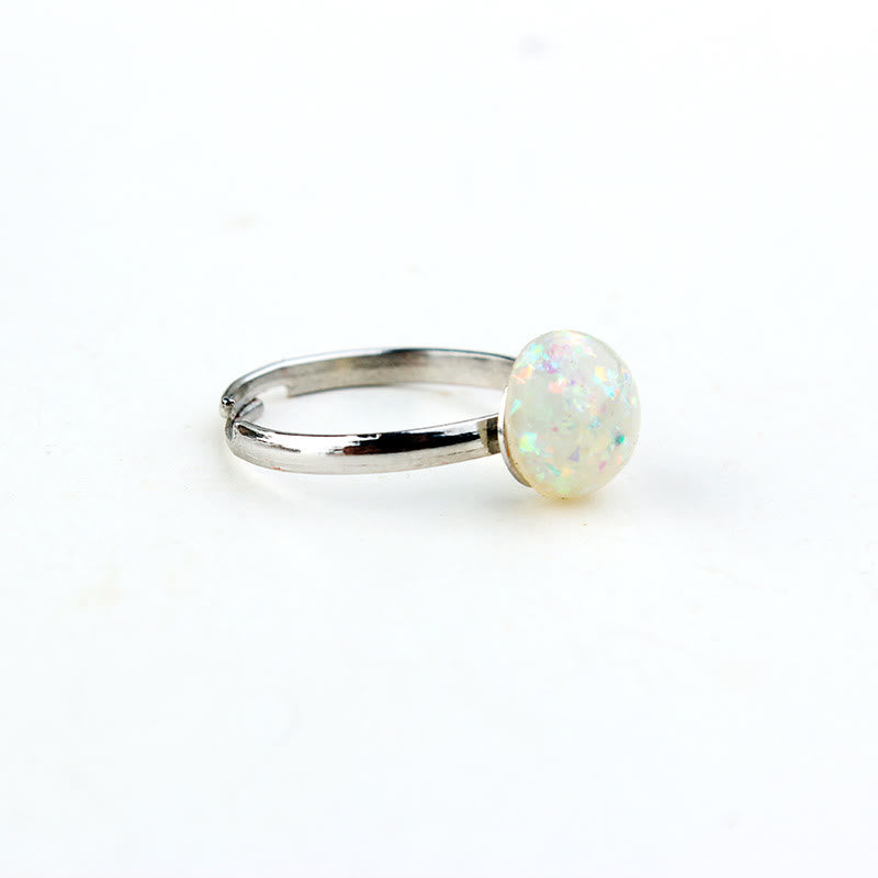 Olivenorma Opal Moonstone Simple Half Circle Adjustable Ring